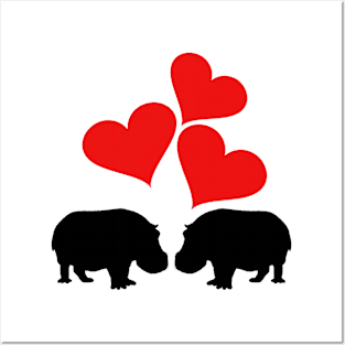 Hearts & Hippos Posters and Art